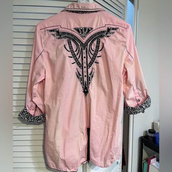 Roar Brand, Pink/Black/Leopard, Western Barrel Racing Shirt, Size XL. - Picture 6 of 7